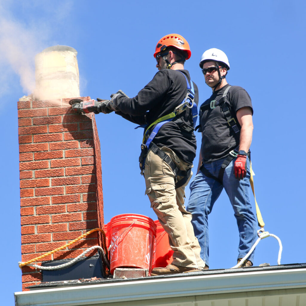 Brick replacement and chimney tuckpointing in Rochester Hills, MI