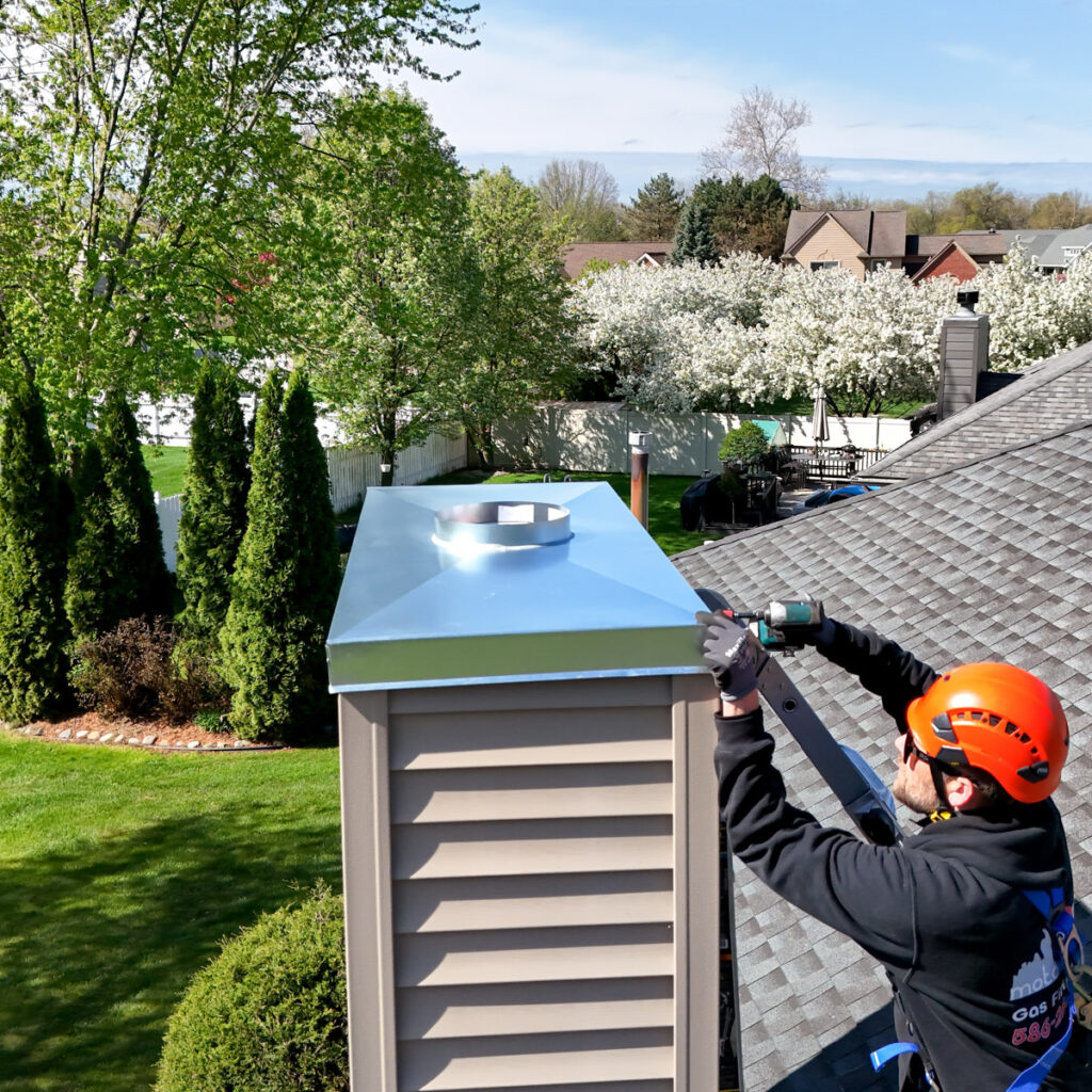 Chimney Chase Cover Repair, Replacements, and Installations in St Clair Shores and Berkley MI