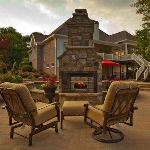 Outdoor Firepit with comfy seating in Detroit, MI.