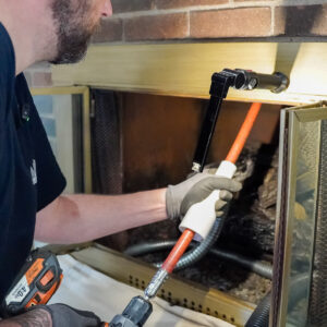 Fireplace cleaning in Birmingham, MI.
