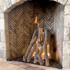 Gas fireplace installation in Birmingham, MI.