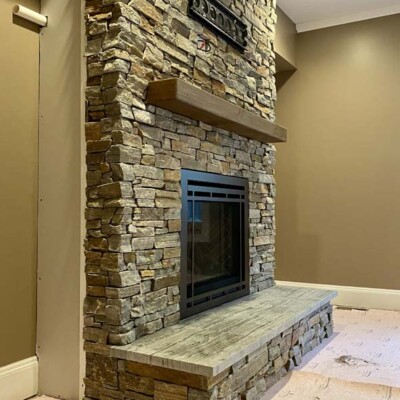 stone gas fireplace construction