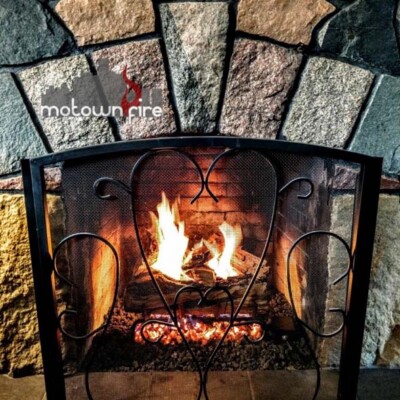 beautiful stone fireplace
