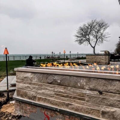 outdoor fire pit wall